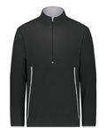 Augusta Sportswear Unisex Eco Revive™ Polar Fleece Quarter-Zip Pullover - Black Front