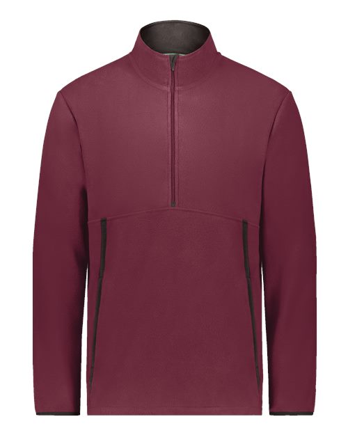Augusta Sportswear Unisex Eco Revive™ Polar Fleece Quarter-Zip Pullover - Maroon Front