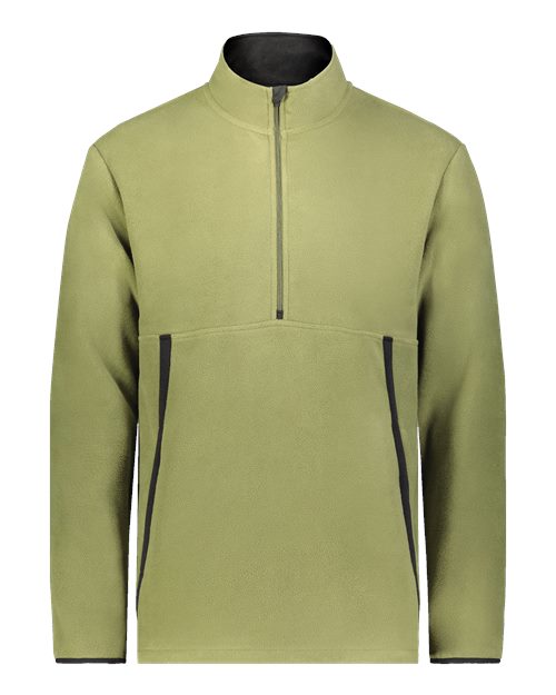 Augusta Sportswear Unisex Eco Revive™ Polar Fleece Quarter-Zip Pullover - Olive Front