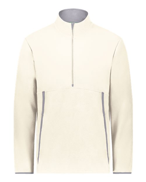 Augusta Sportswear Unisex Eco Revive™ Polar Fleece Quarter-Zip Pullover - Oyster Front