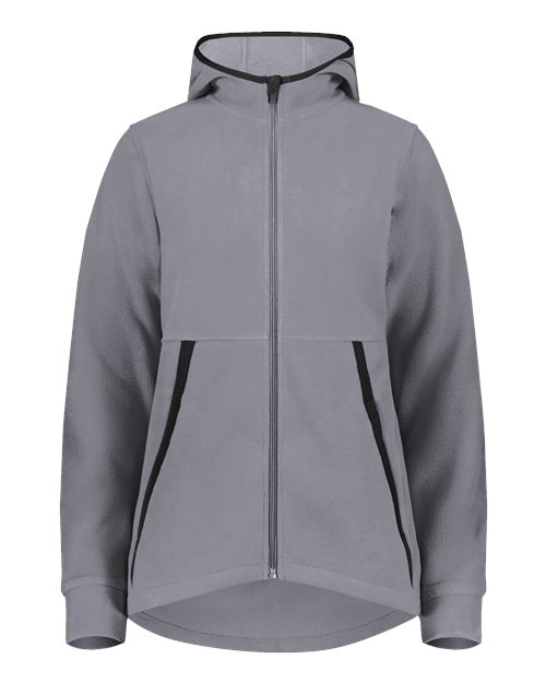 Augusta Sportswear Women's Eco Revive™ Polar Fleece Hooded Full-Zip Jacket - Graphite Front