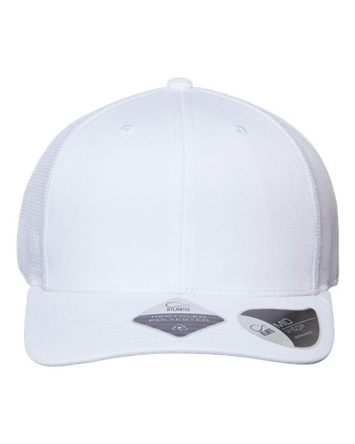 Atlantis Headwear Sustainable Trucker Cap - White/ White Front