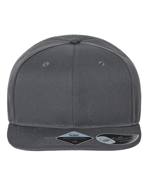 Atlantis Headwear Sustainable Flat Bill Cap - Dark Grey Front