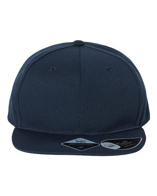 Atlantis Headwear Sustainable Flat Bill Cap - Navy Front