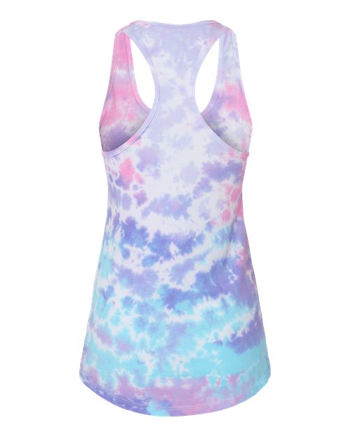 Colortone Women's Tie-Dyed Racerback Tank Top - Back