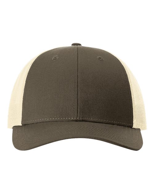 Richardson Low Pro Trucker Cap - Chocolate Chip/ Birch Front