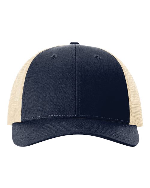 Richardson Low Pro Trucker Cap - Navy/ Khaki Front