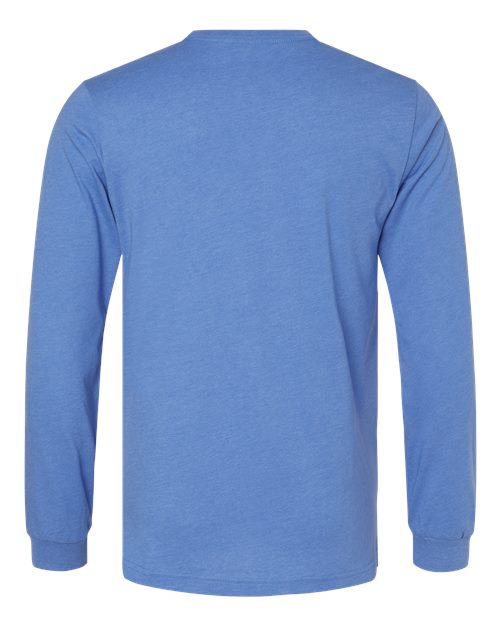 Heather CVC Long Sleeve Tee - Heather Columbia Blue Back