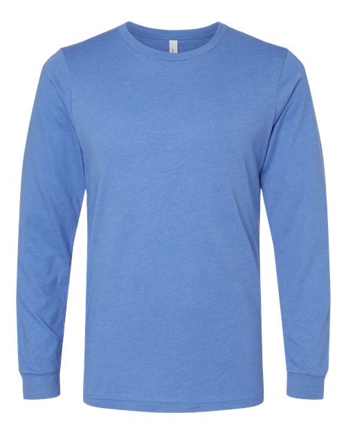 Heather CVC Long Sleeve Tee - Heather Columbia Blue Front