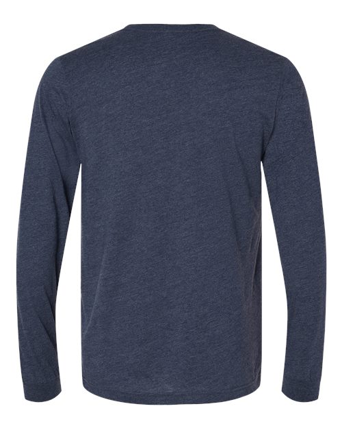 Heather CVC Long Sleeve Tee - Heather Midnight Navy Back