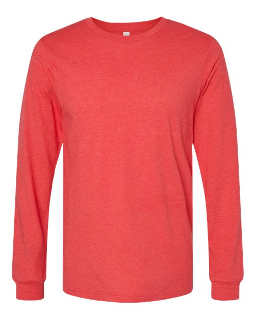 Heather CVC Long Sleeve Tee - Heather Red Front