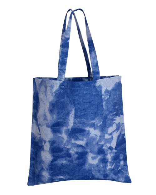 Tie-Dyed Canvas Tote Bag - Cloudy Blue Front