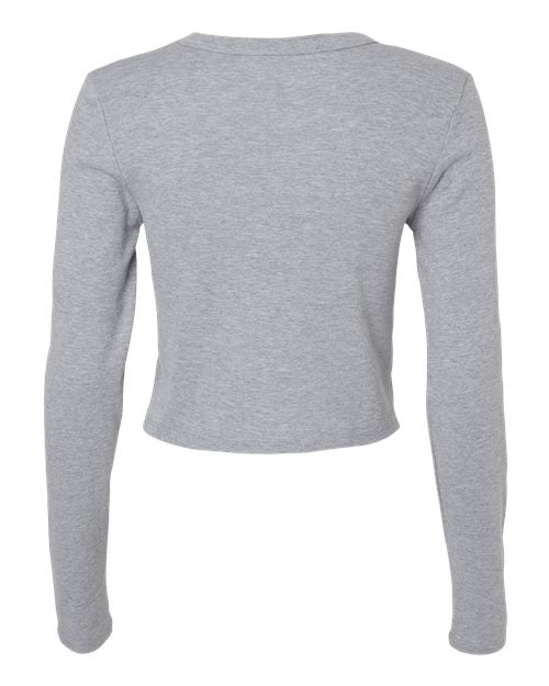 BELLA + CANVAS Women's Micro Rib Long Sleeve Baby Tee - Back