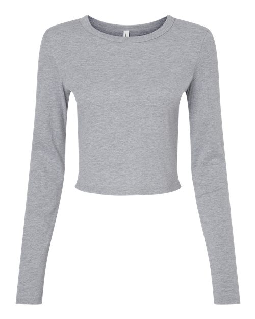 BELLA + CANVAS Women's Micro Rib Long Sleeve Baby Tee - Athletic Heather Front