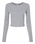BELLA + CANVAS Women's Micro Rib Long Sleeve Baby Tee - Athletic Heather Front