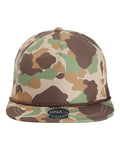 The Aloha Rope Cap - Frog Skin Camo/ Brown Front