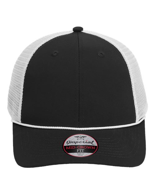 Imperial The Night Owl Performance Rope Cap - Black/ White Front