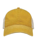 The Game Pigment-Dyed Trucker Cap - Mustard Yellow/ Stone Front