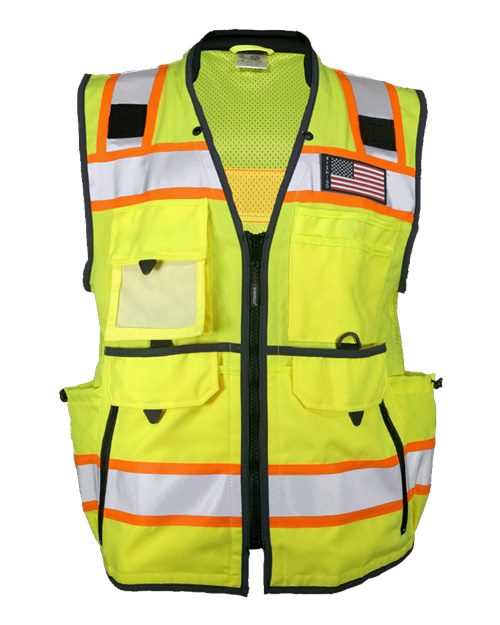 Kishigo Unisex Ultimate Construction Class 2 Vest - Lime Front