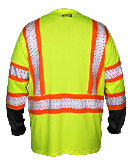Kishigo Unisex DOT Class 3 Long Sleeve T-Shirt - Back