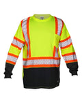 Kishigo Unisex DOT Class 3 Long Sleeve T-Shirt - Lime Front