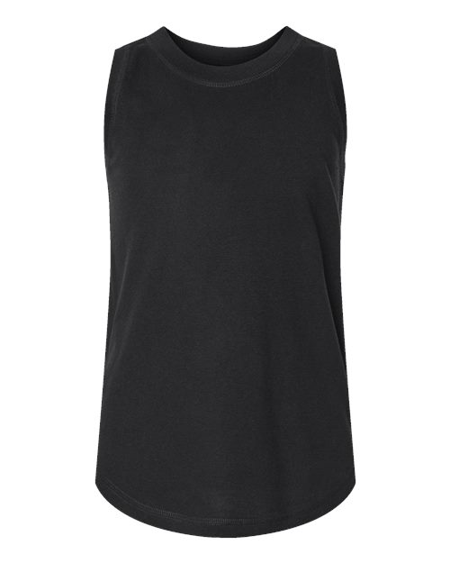 LAT Girls' Relaxed Fine Jersey Tank - Black Front