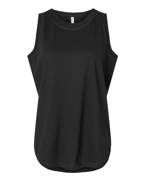 LAT Women's Relaxed Fine Jersey Tank - Black Front