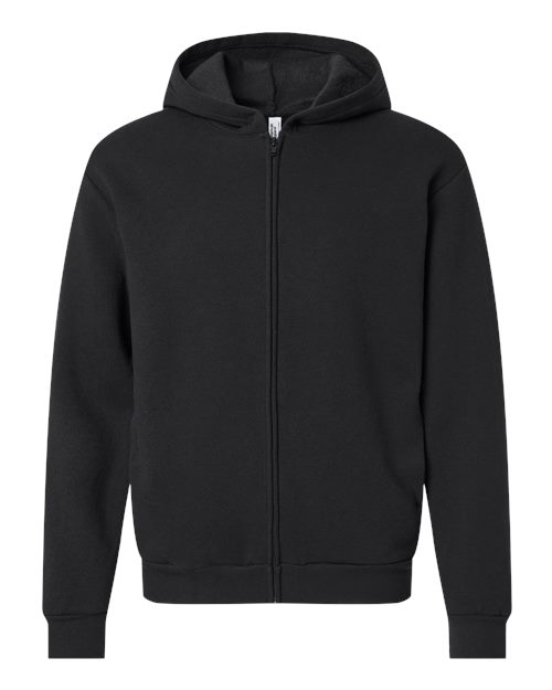 Unisex ReFlex Fleece Full-Zip Hoodie Sweatshirt - Black Front