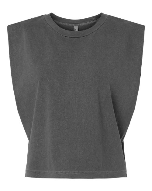 Women's Garment-Dyed Heavyweight Muscle Tee - Faded Black Front