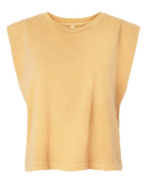 Women's Garment-Dyed Heavyweight Muscle Tee - Faded Mustard Front