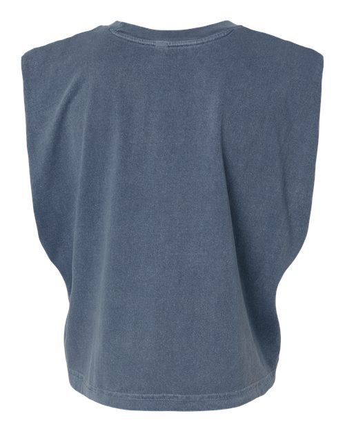 Women's Garment-Dyed Heavyweight Muscle Tee - Faded Navy Back