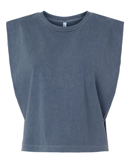 Women's Garment-Dyed Heavyweight Muscle Tee - Faded Navy Front
