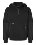 DRI DUCK Men's Mission Quarter-Zip Hooded Pullover - Black Front
