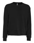 Next Level Women's Laguna Sueded Crewneck Sweatshirt - Black Front