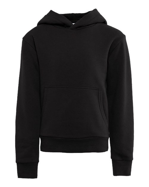 Next Level Youth Santa Barbara Fleece Hoodie Sweatshirt - Black Front