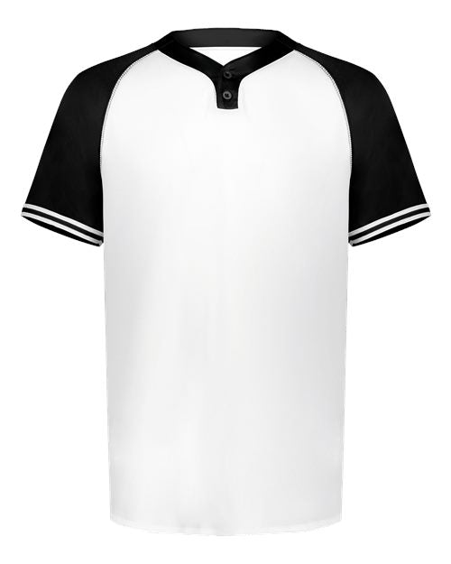 Augusta Sportswear Men's Cutter Henley Jersey - White/ Black Front