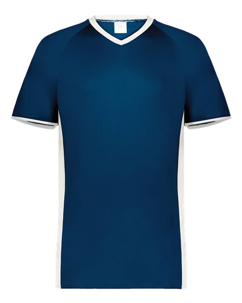 Augusta Sportswear Men's Cutter V-Neck Jersey - Navy/ White Front