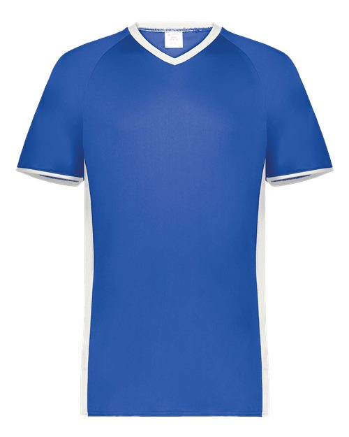 Augusta Sportswear Men's Cutter V-Neck Jersey - Royal/ White Front