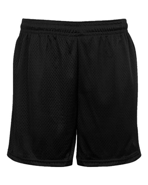 Badger Unisex Tricot Mesh 5" Shorts - Black Front