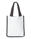 Liberty Bags Sublimation Small Tote - White/ Black Front