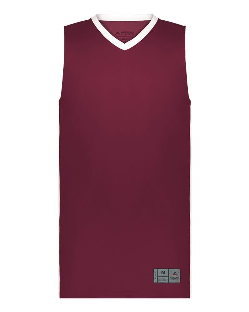 Augusta Sportswear Men's Match-Up Basketball Jersey - Maroon/ White Front