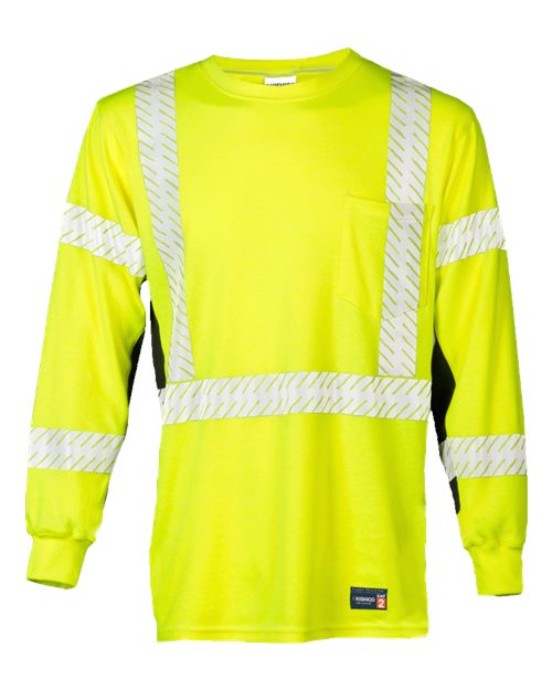 Kishigo Unisex Tall FR Long Sleeve T-Shirt - Lime Front
