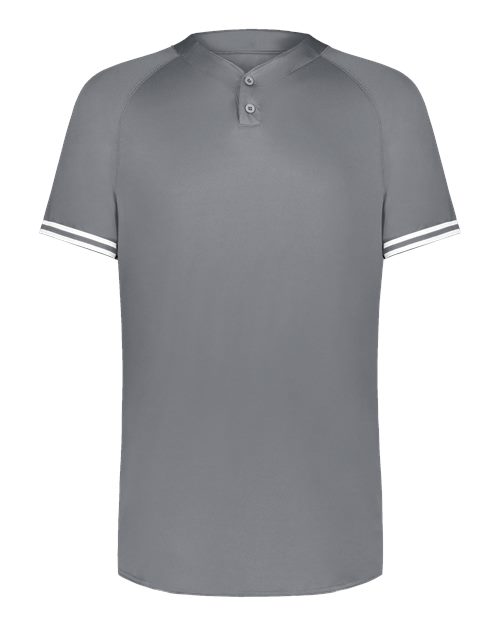 Augusta Sportswear Men's Cutter Henley Jersey - Graphite/ White Front