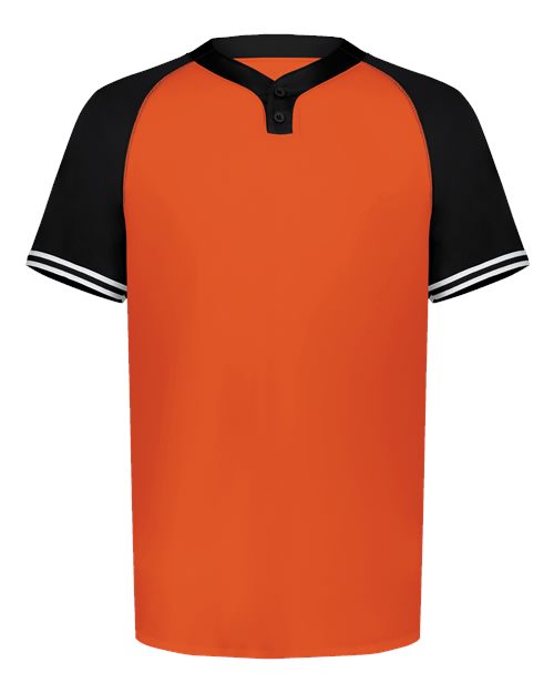 Augusta Sportswear Men's Cutter Henley Jersey - Orange/ Black Front