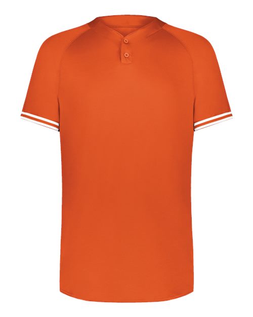 Augusta Sportswear Men's Cutter Henley Jersey - Orange/ White Front