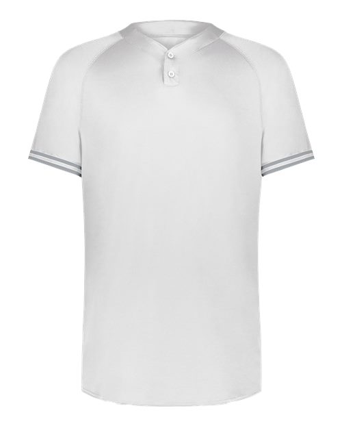 Augusta Sportswear Men's Cutter Henley Jersey - White/ Silver Front
