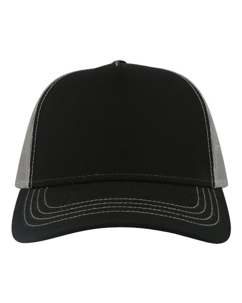 Atlantis Headwear Sustainable Canvas Cap - Black/ Grey Front