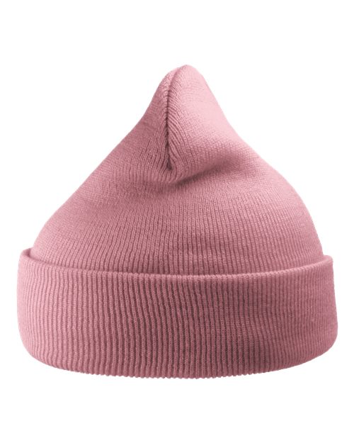 Atlantis Headwear Sustainable 12" Knit Beanie - Pink Front