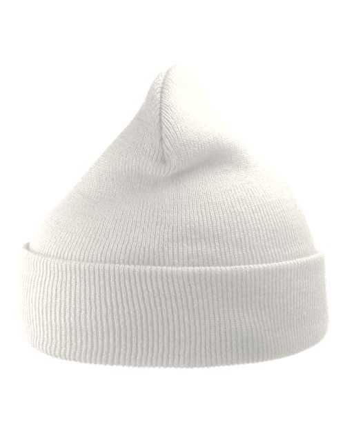 Atlantis Headwear Sustainable 12" Knit Beanie - White Front