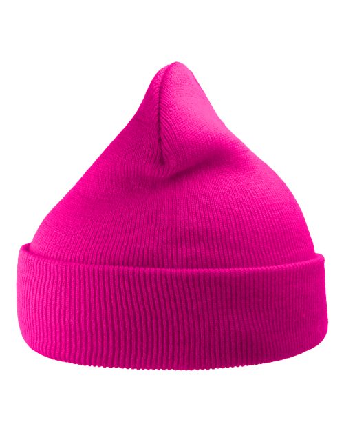 Atlantis Headwear Sustainable 12" Knit Beanie - Fuchsia Pink Front